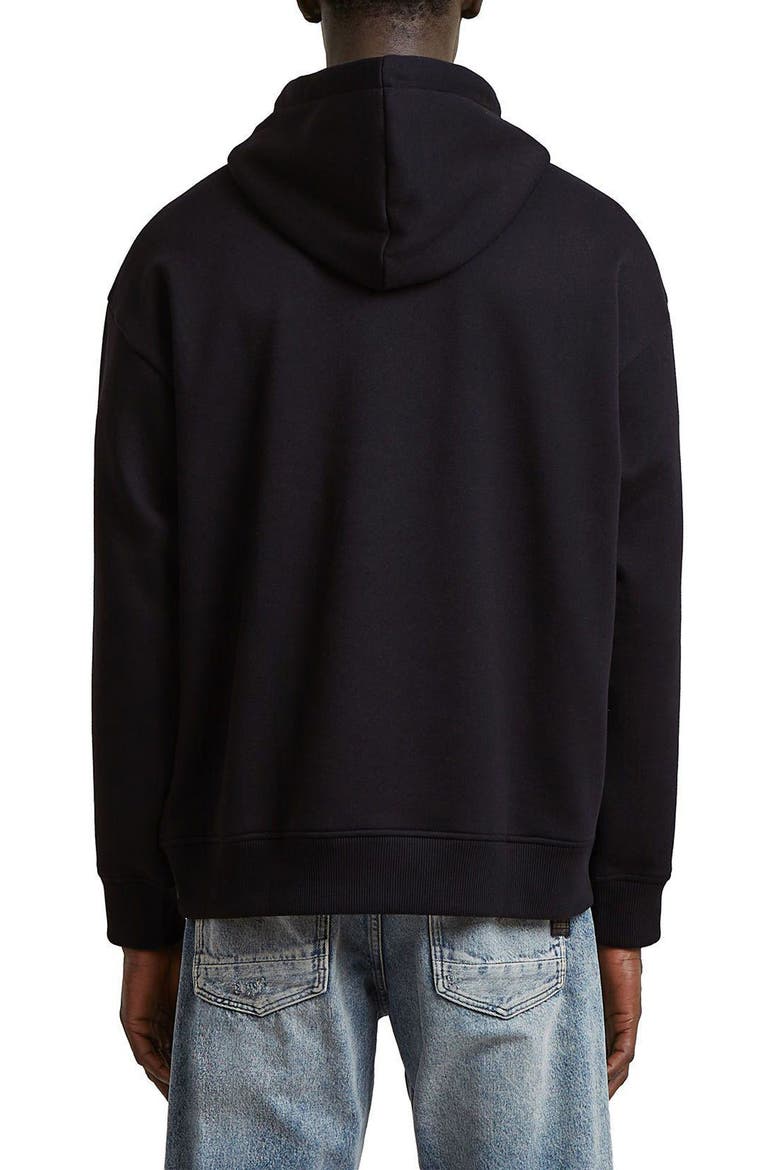 Chenille Relaxed Hoodie, Alternate, color, DARK BLACK