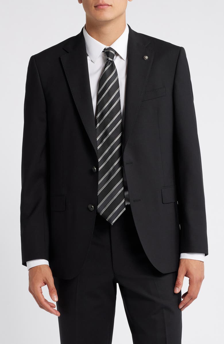 Jack Victor Espirit Solid Stretch Wool Suit, Alternate, color, Black