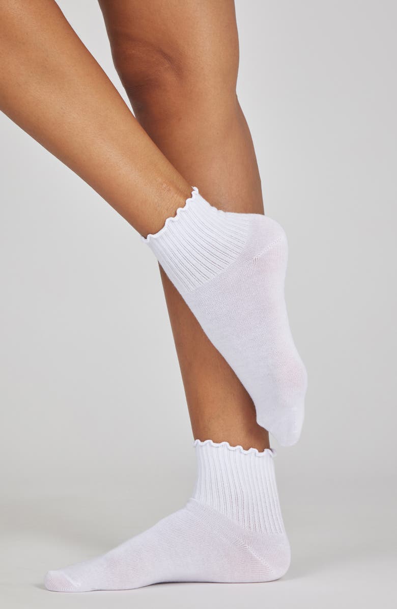 YOGALICIOUS 6-Pack Ruffle Edge Half Crew Socks, Alternate, color, 