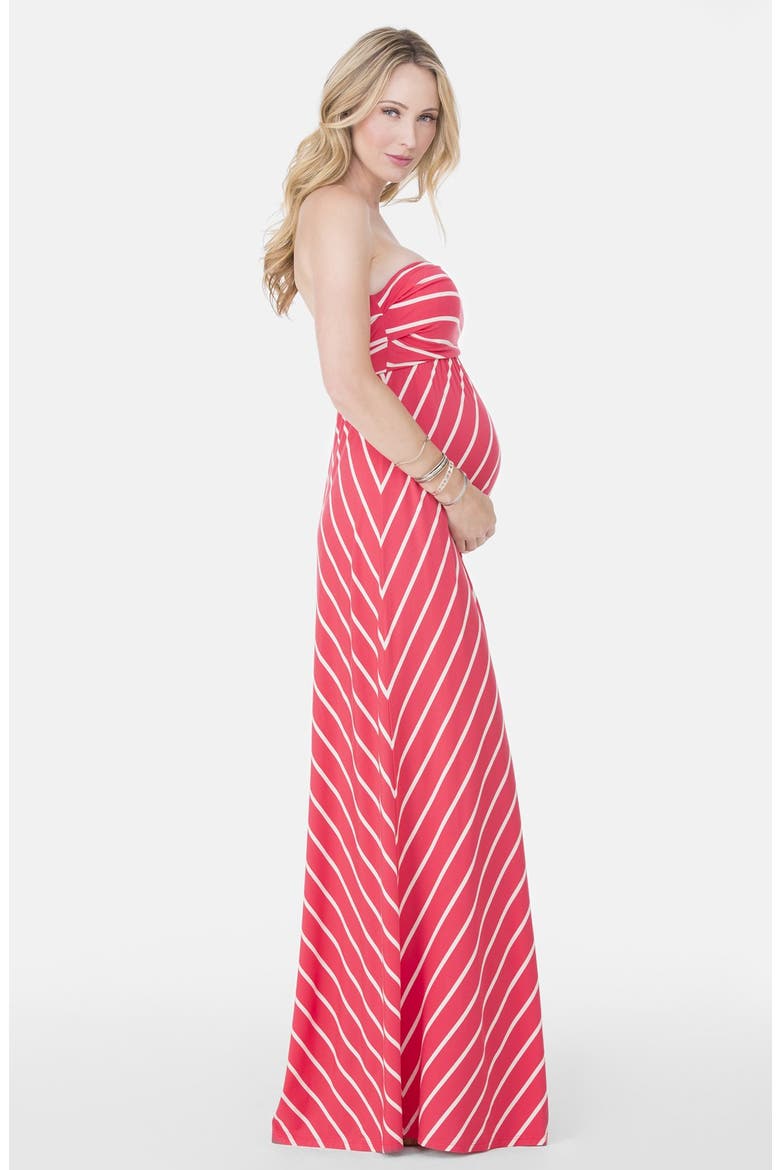 Ingrid & Isabel® Convertible Maternity Maxi Dress, Alternate, color, POPPY STRIPE