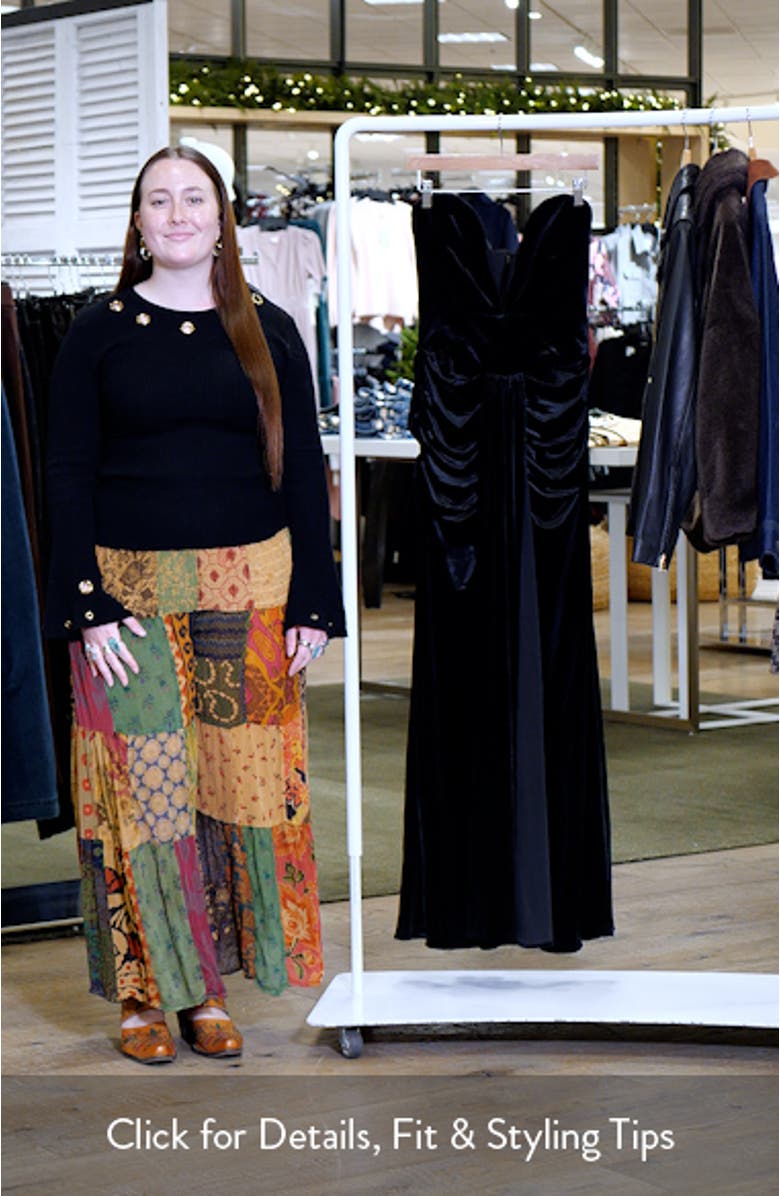 Vienne Deep Plunge Neck Velvet Gown, sales video thumbnail