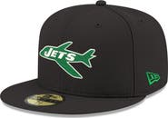 New Era Men's New Era Black New York Jets Omaha Throwback 59FIFTY Fitted Hat