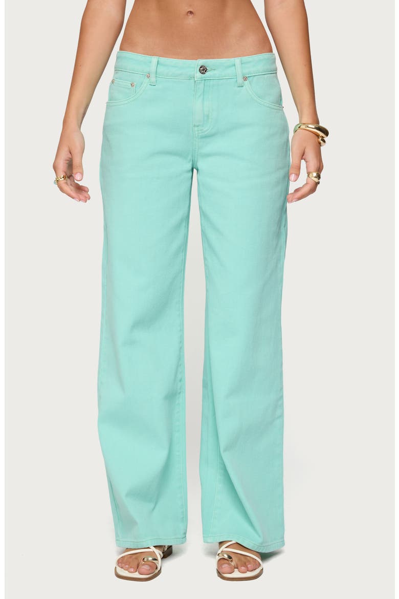Roman Slouchy Low Rise Wide Leg Jeans, Main, color, AQUA