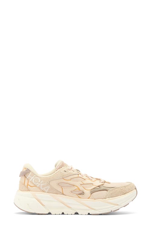 Hoka Elite Terrain System Clifton L Sneaker In Oak/sand/alabaster