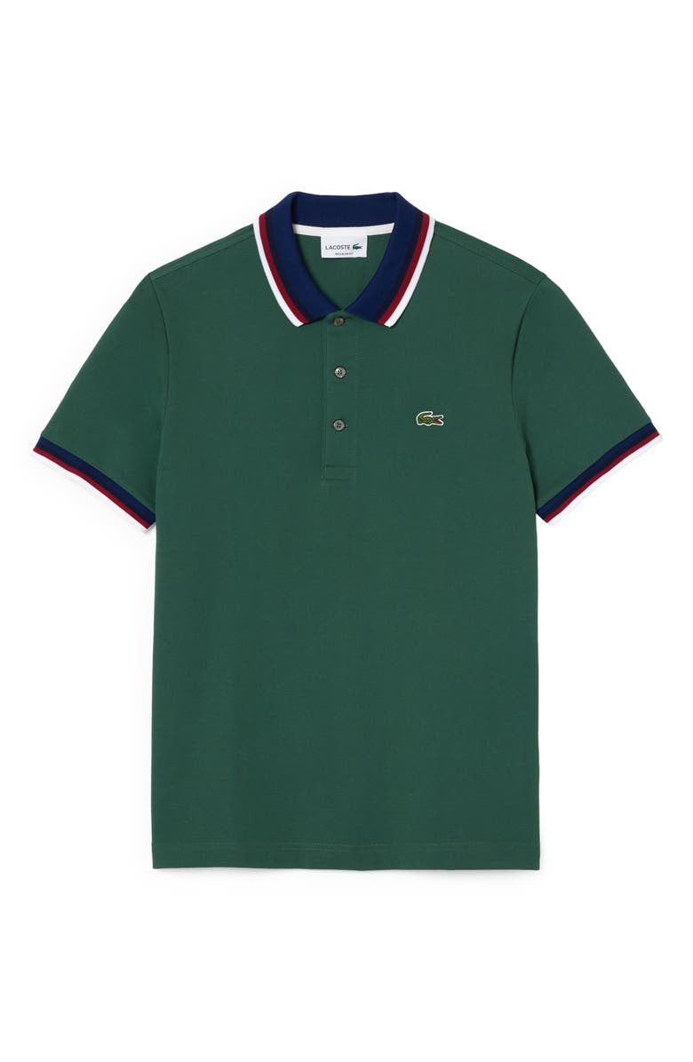 Lacoste Regular Fit Stretch Piqué Polo, Main, color, Sequoia