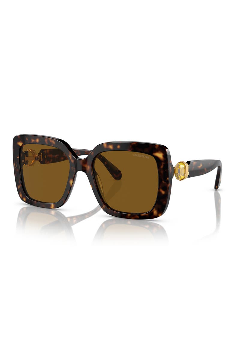 55mm Polarized Square Sunglasses, Alternate, color, HAVANA / POLAR BROWN