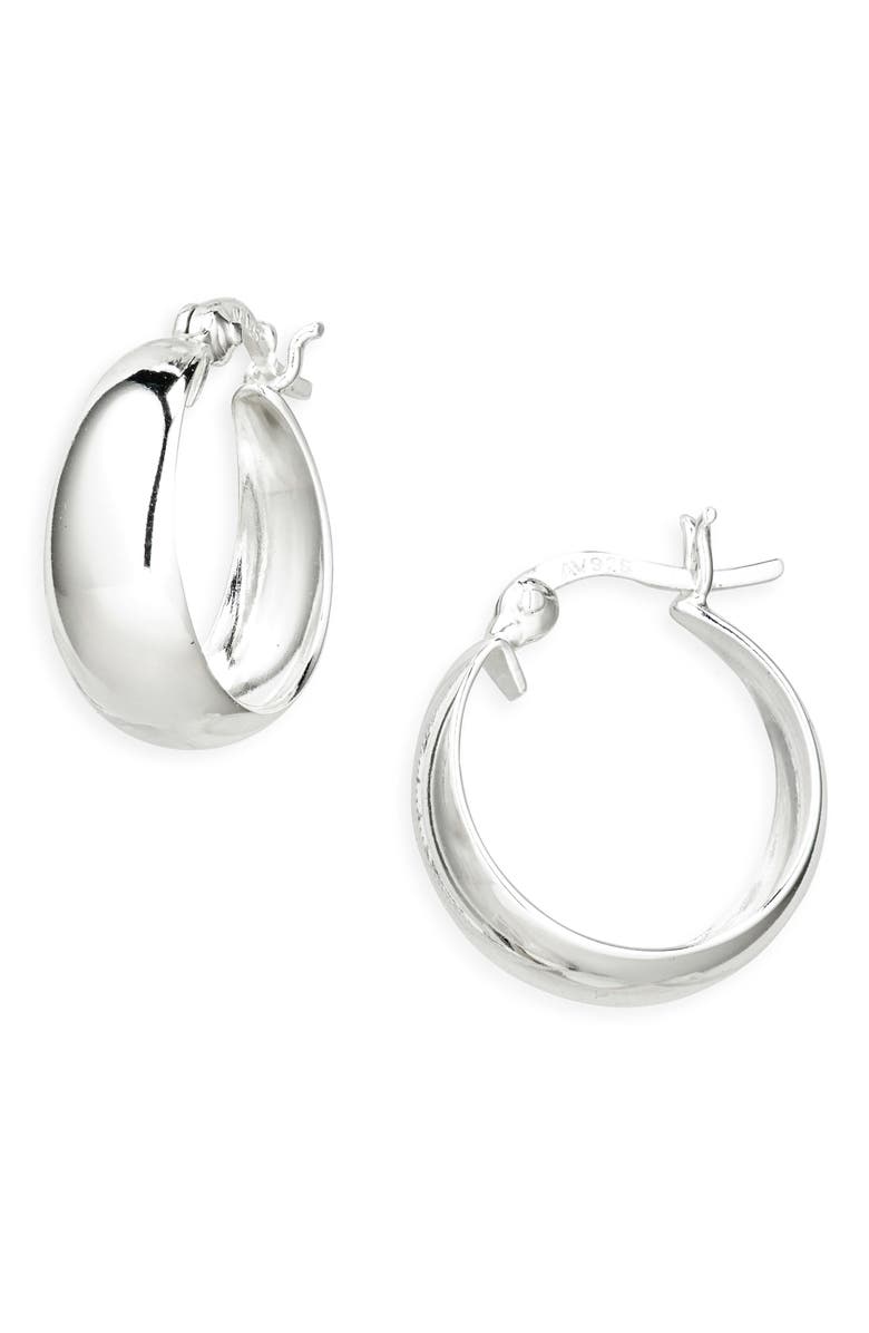 ARGENTO VIVO Tapered Hoop Earrings, Main, color, 