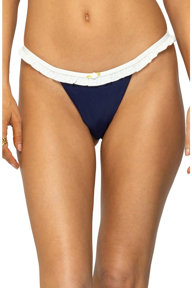 Kellie Ruffle Bikini Bottoms, Main, color, NAVY