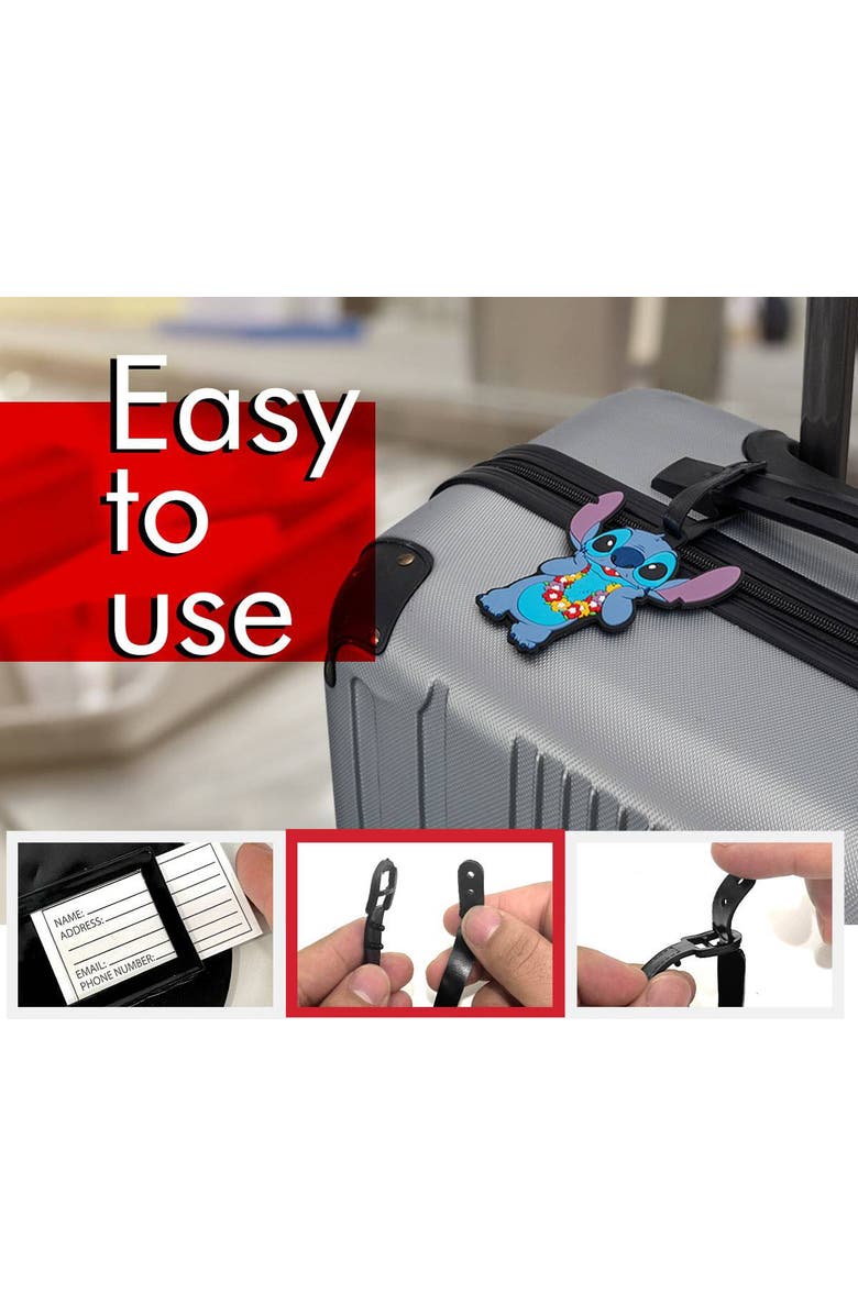 Disney Luggage Travel Tags, Set of 4, Alternate, color, Blue, Black