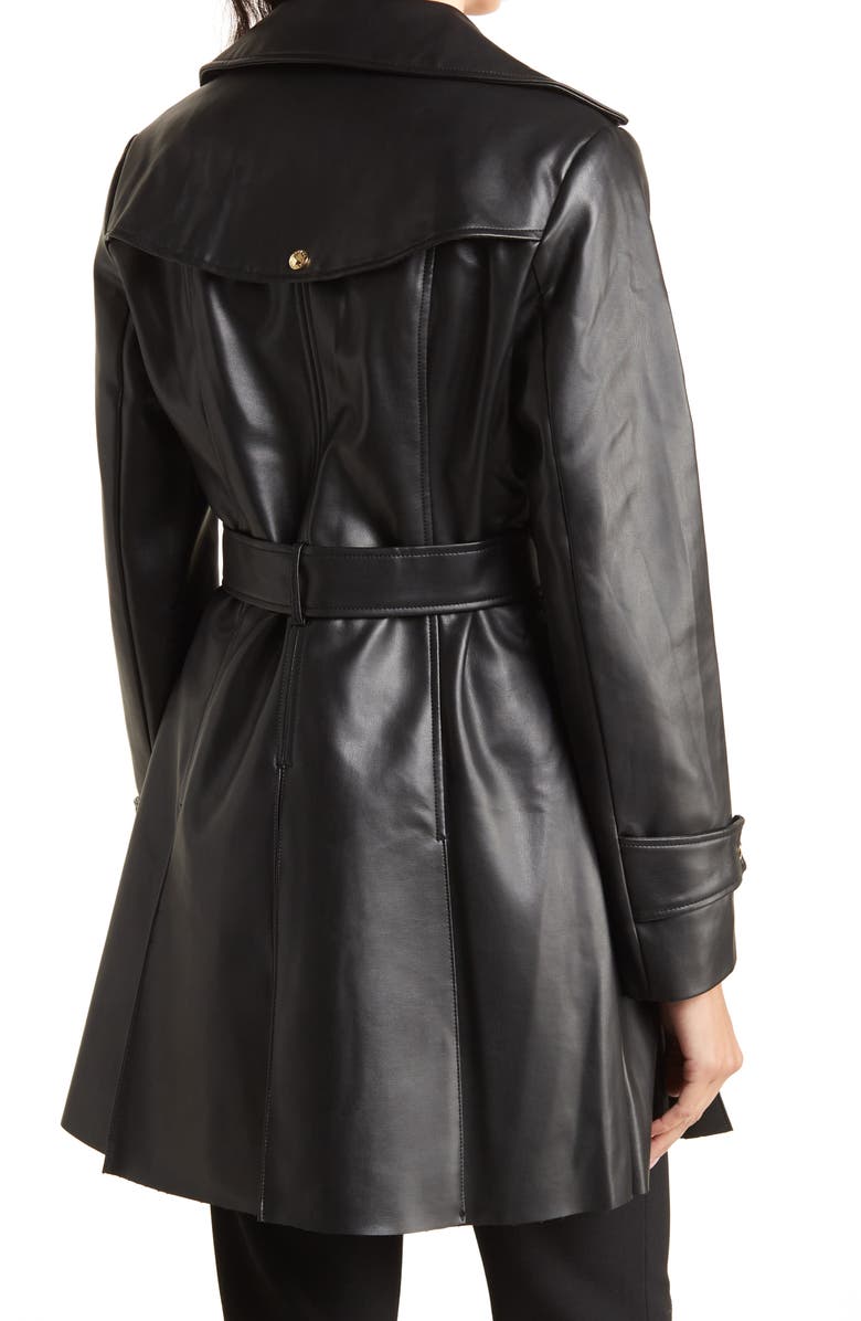 Via Spiga Vegan Leather Trench Coat, Alternate, color,