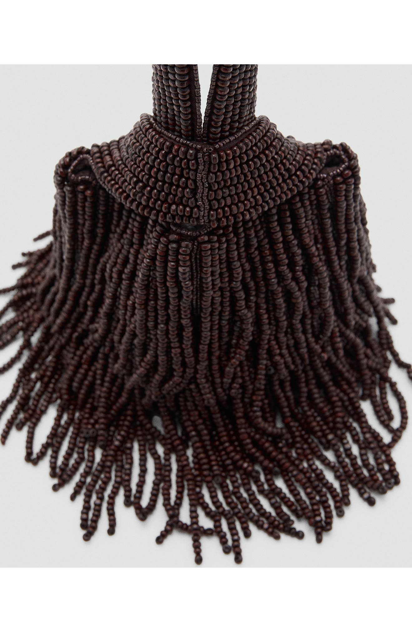 MANGO Beaded Handbag, Alternate, color, Brown