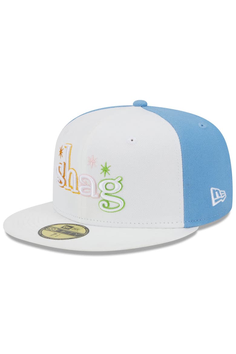 Men's New Era White Winston-Salem Dash Theme Nights Shags  59FIFTY Fitted Hat, Alternate, color, White