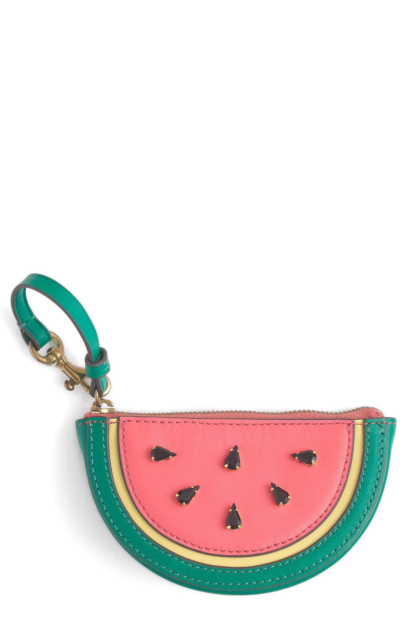 J.Crew Leather Watermelon Coin Purse, Main, color, 