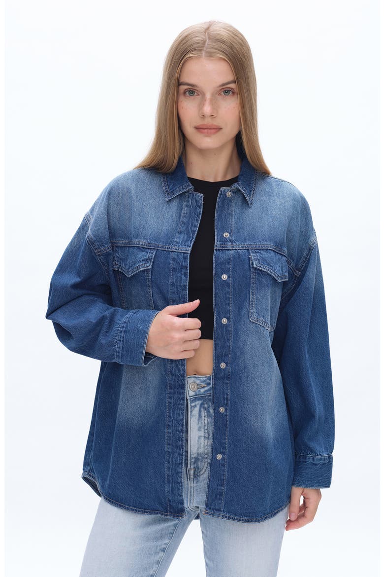 Oversize Denim Shirt Jacket, Alternate, color, SOFTY