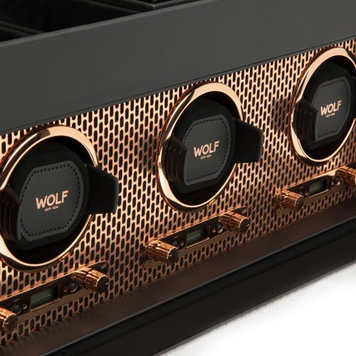 Wolf Axis Triple Watch Winder With Storage In Black
