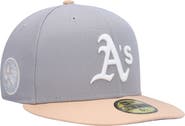 New Era Men's New Era Gray/Peach Oakland Athletics 1987 MLB All-Star Game Purple Undervisor 59FIFTY Fitted Hat