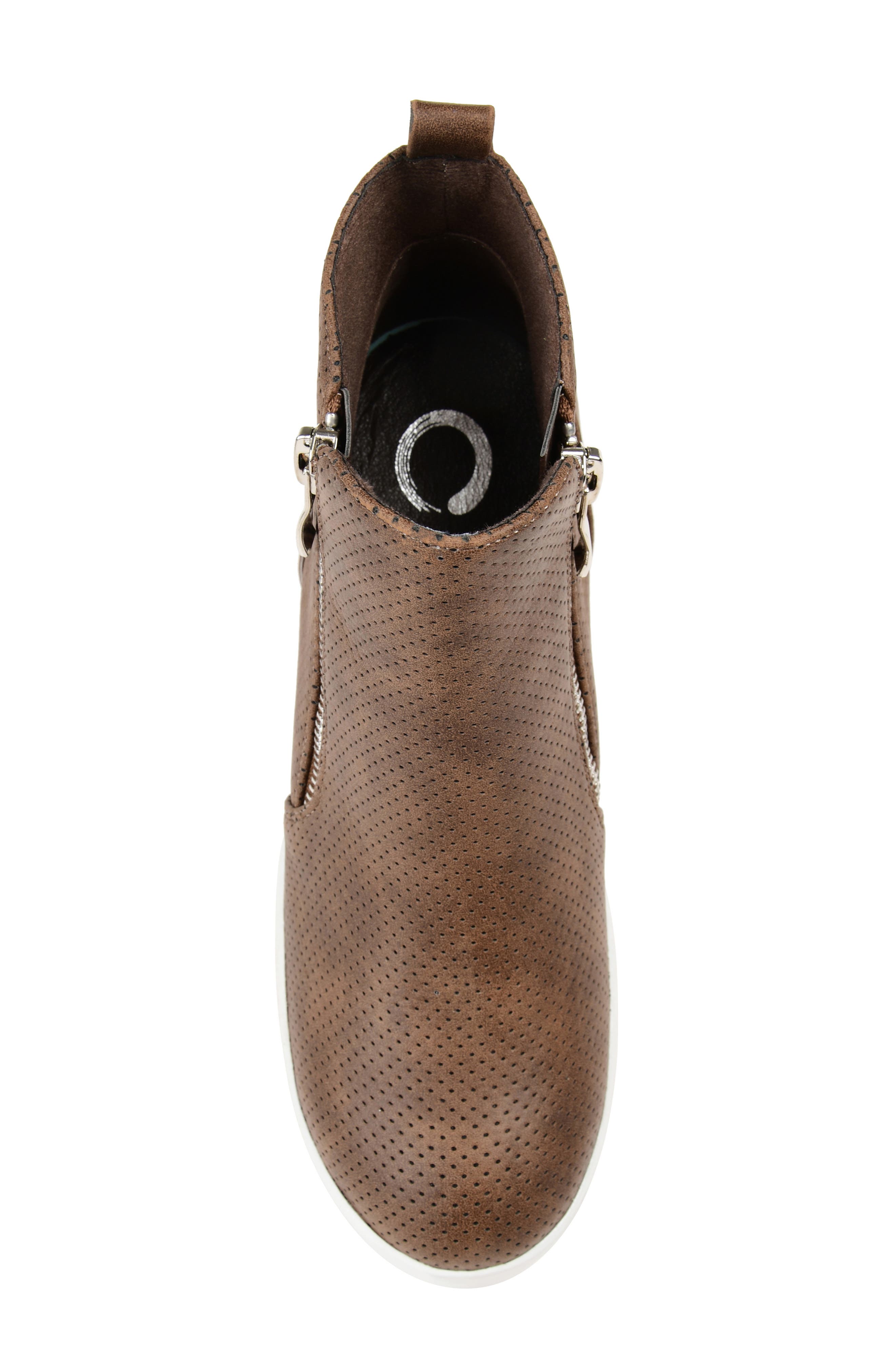 Journee Collection JOURNEE Pennelope Wedge Heel Sneaker, Alternate, color, Brown