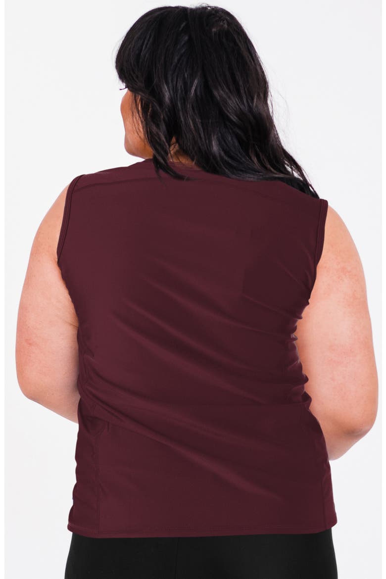 Plus Size Loose Fit Maya Swim Top, Alternate, color, Wine