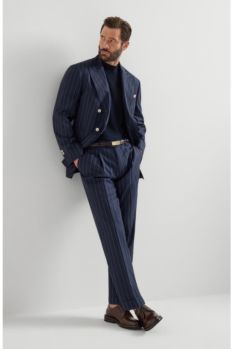 Virgin wool trousers, Alternate, color, Blue
