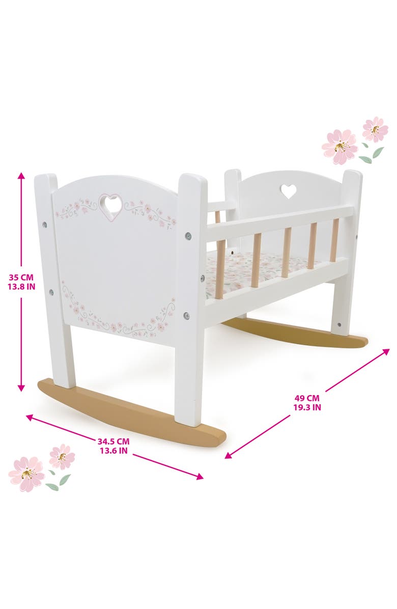 509 Crew Little Flora Wooden Doll Cradle, Alternate, color, White