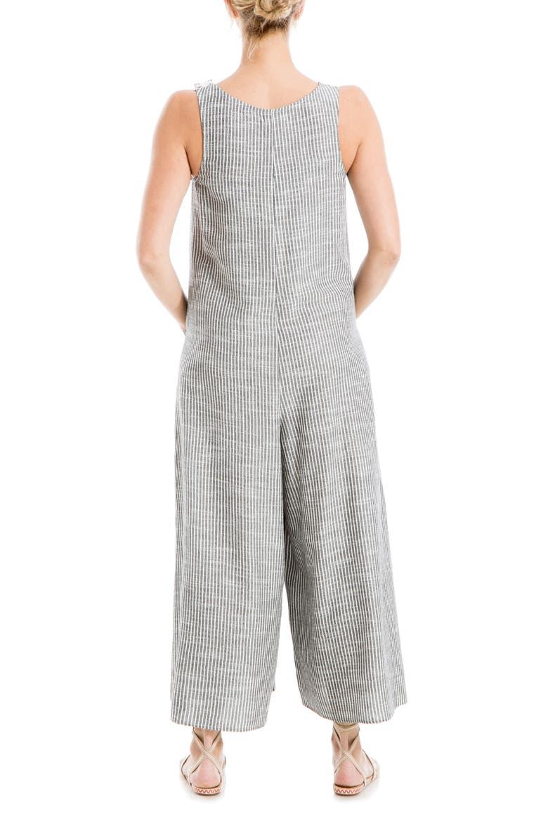 Sleeveless Yarn Dye Jumpsuit, Alternate, color, BKCRM022