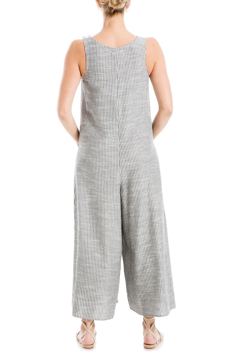 MAX STUDIO Sleeveless Yarn Dye Jumpsuit, Alternate, color,