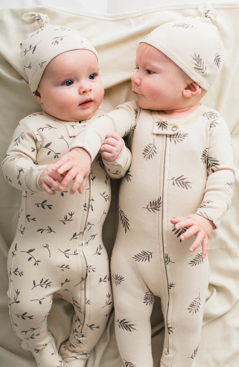 L'ovedbaby Fern Print Fitted One-Piece Footie Pajamas, Alternate, color, 