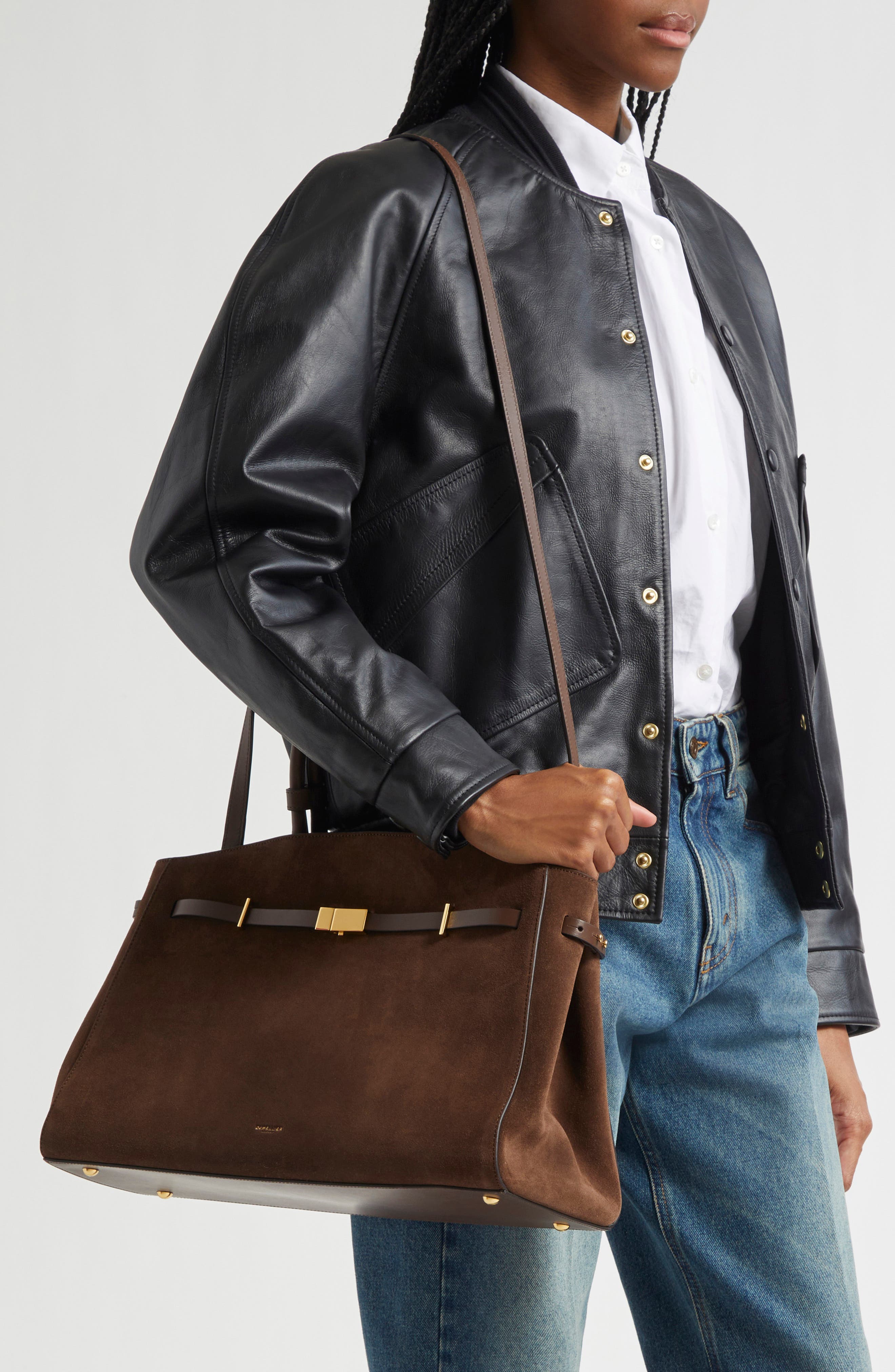 New York Leather Satchel, Alternate, color, MOCHA / MOCHA
