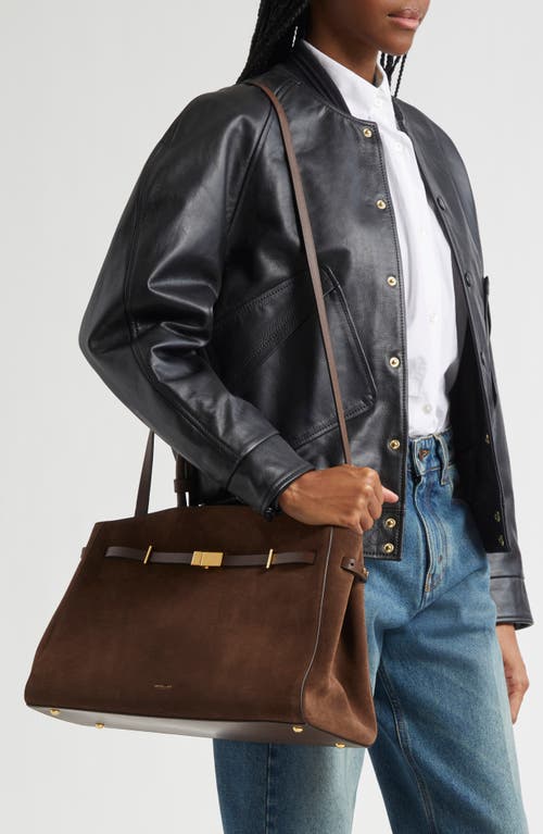 Demellier New York Leather Satchel In Brown
