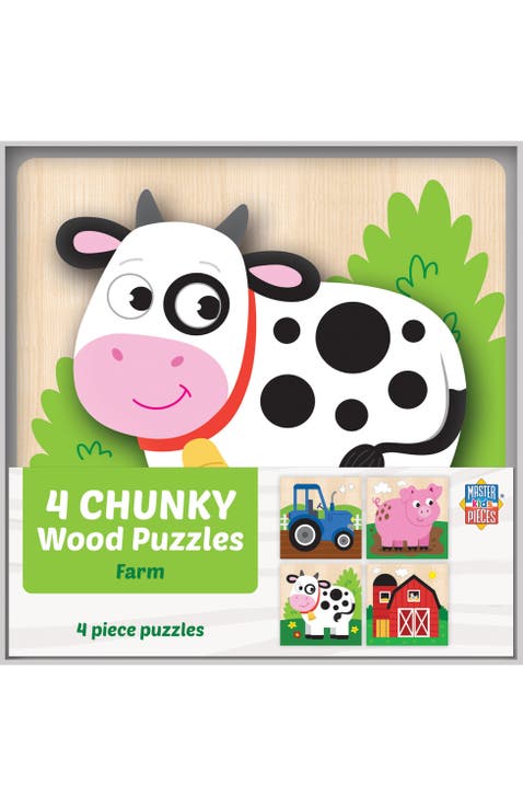 Farm Wood Puzzles 4-Pack