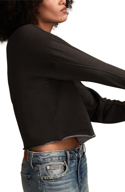 Lucky Brand Beaded Crewneck Sweatshirt In Black