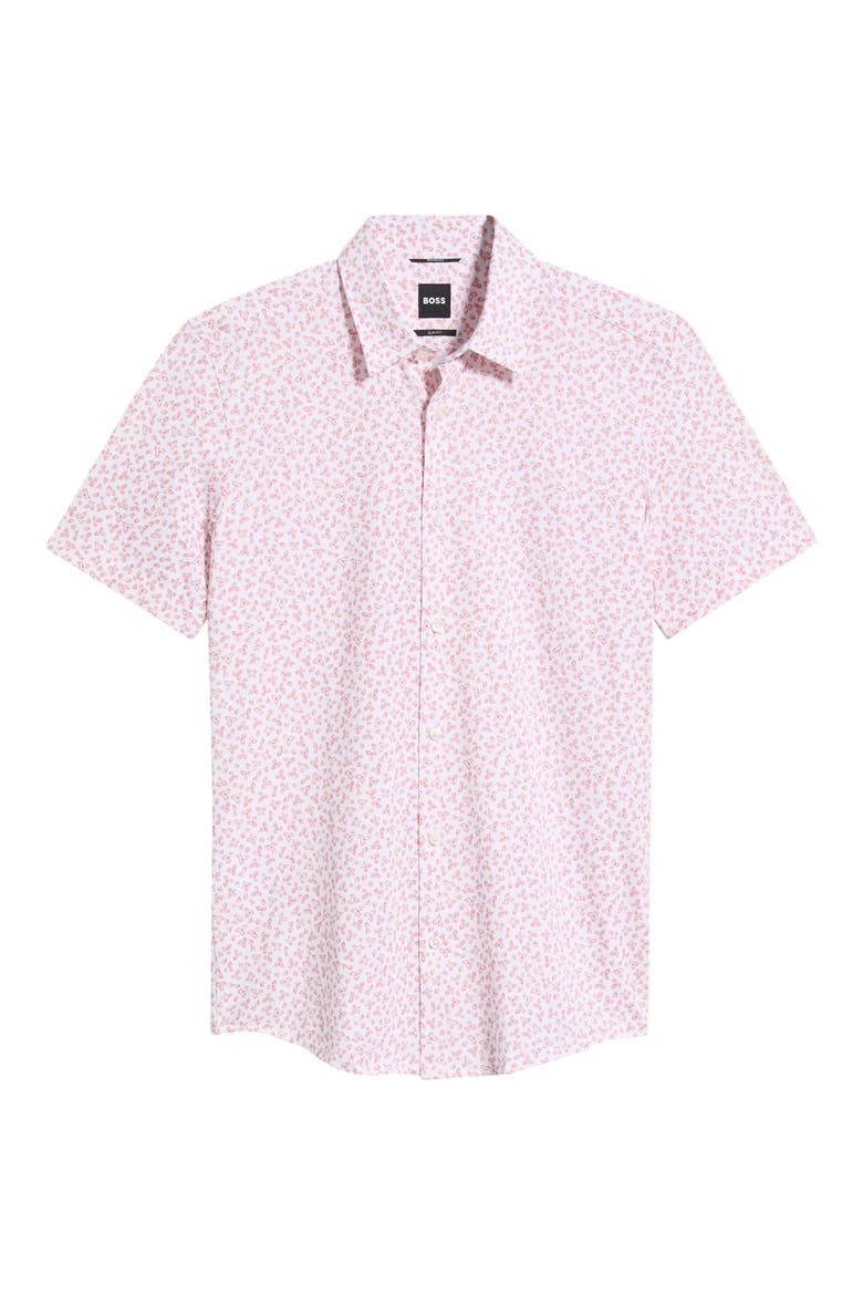 Roan Print Button-Up Cotton Blend Shirt, Main, color, LIGHT/ PASTEL PINK