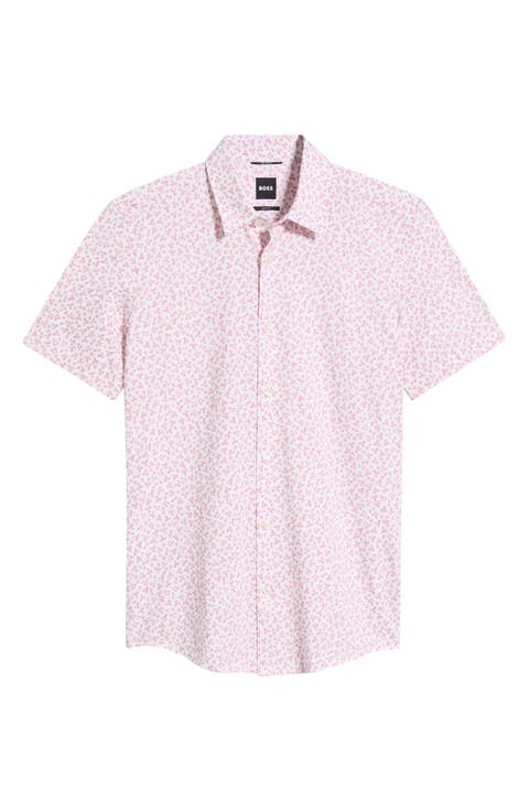 Roan Print Button-Up Cotton Blend Shirt