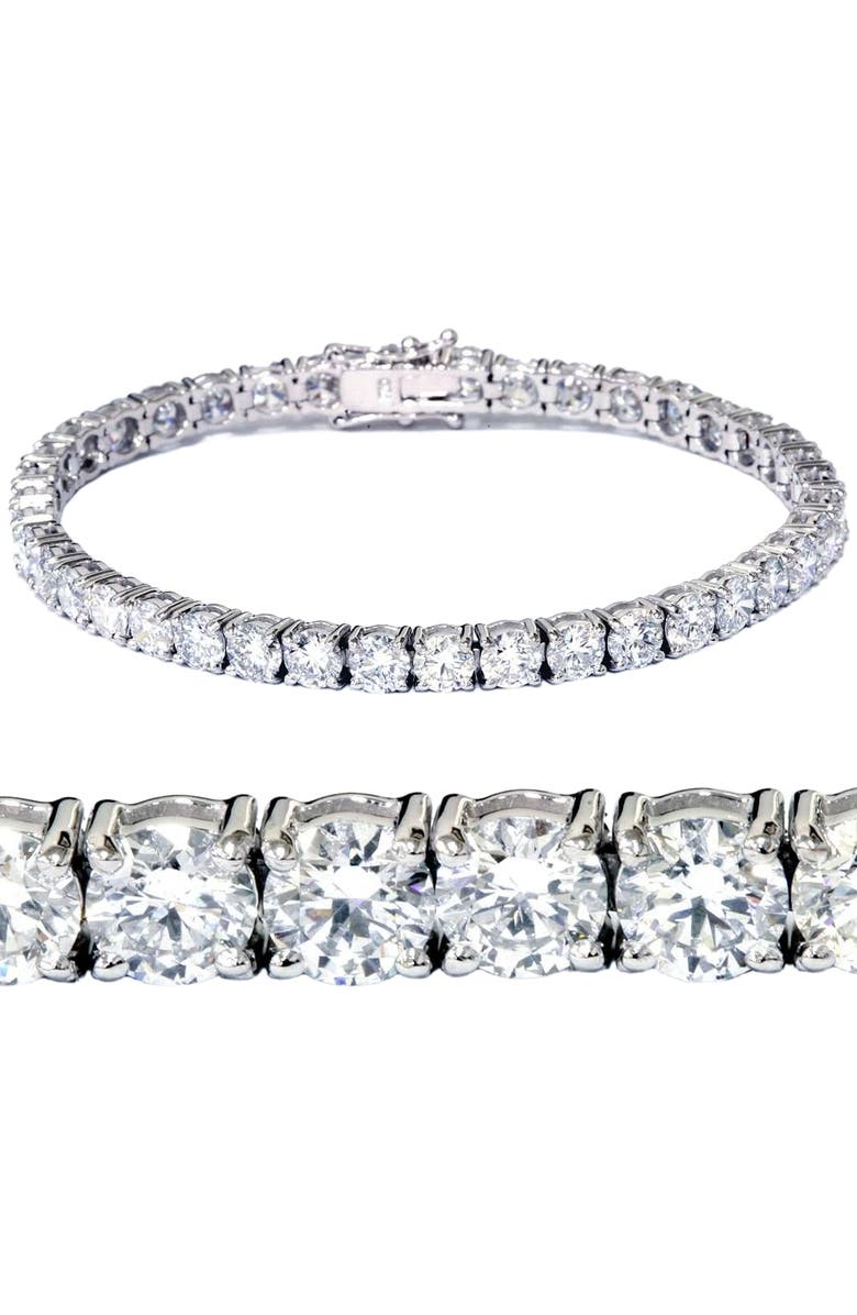 Bliss Diamond 13Ct Round-Cut Diamond Tennis Bracelet 14k Gold 7" Lab Grown, Main, color, White Gold