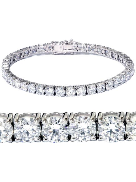 13Ct Round-Cut Diamond Tennis Bracelet 14k Gold 7" Lab Grown