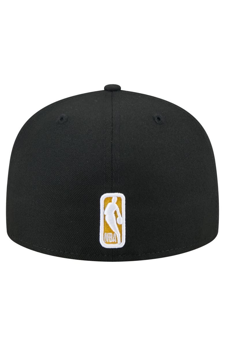 New Era Men's New Era Black Los Angeles Lakers State Stitch 59FIFTY Fitted Hat, Alternate, color, Black