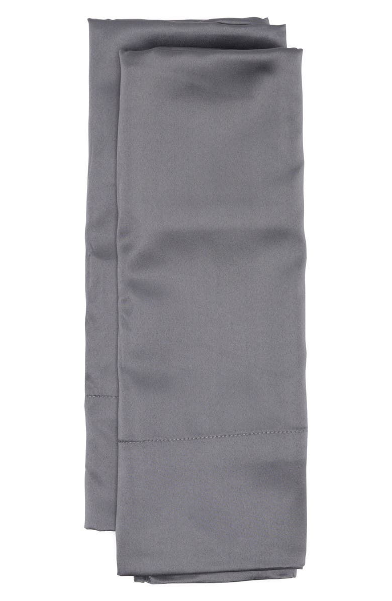 ARTISAN 34 Set of 2 Avedon Satin Pillowcases, Main, color, Charcoal