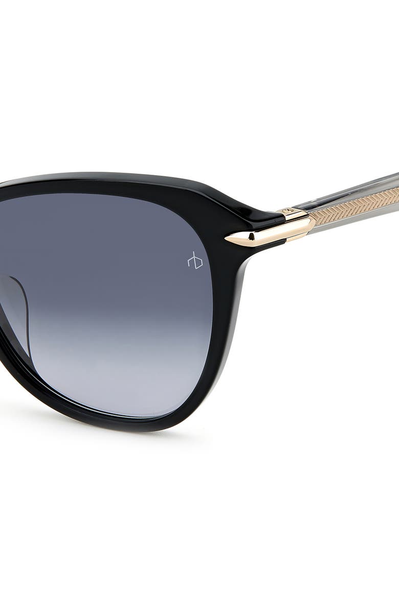 rag & bone 55mm Cat Eye Sunglasses, Alternate, color, Black