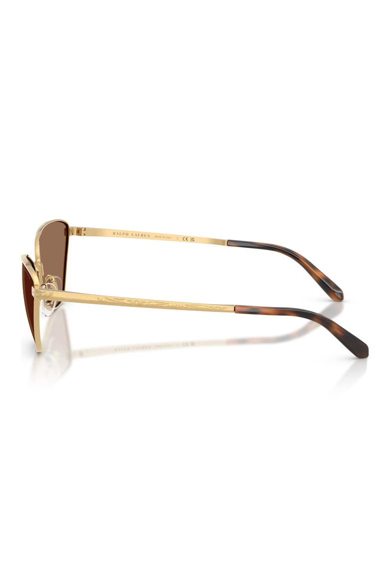 60mm Rectangular Sunglasses, Alternate, color, SHINY GOLD / BROWN