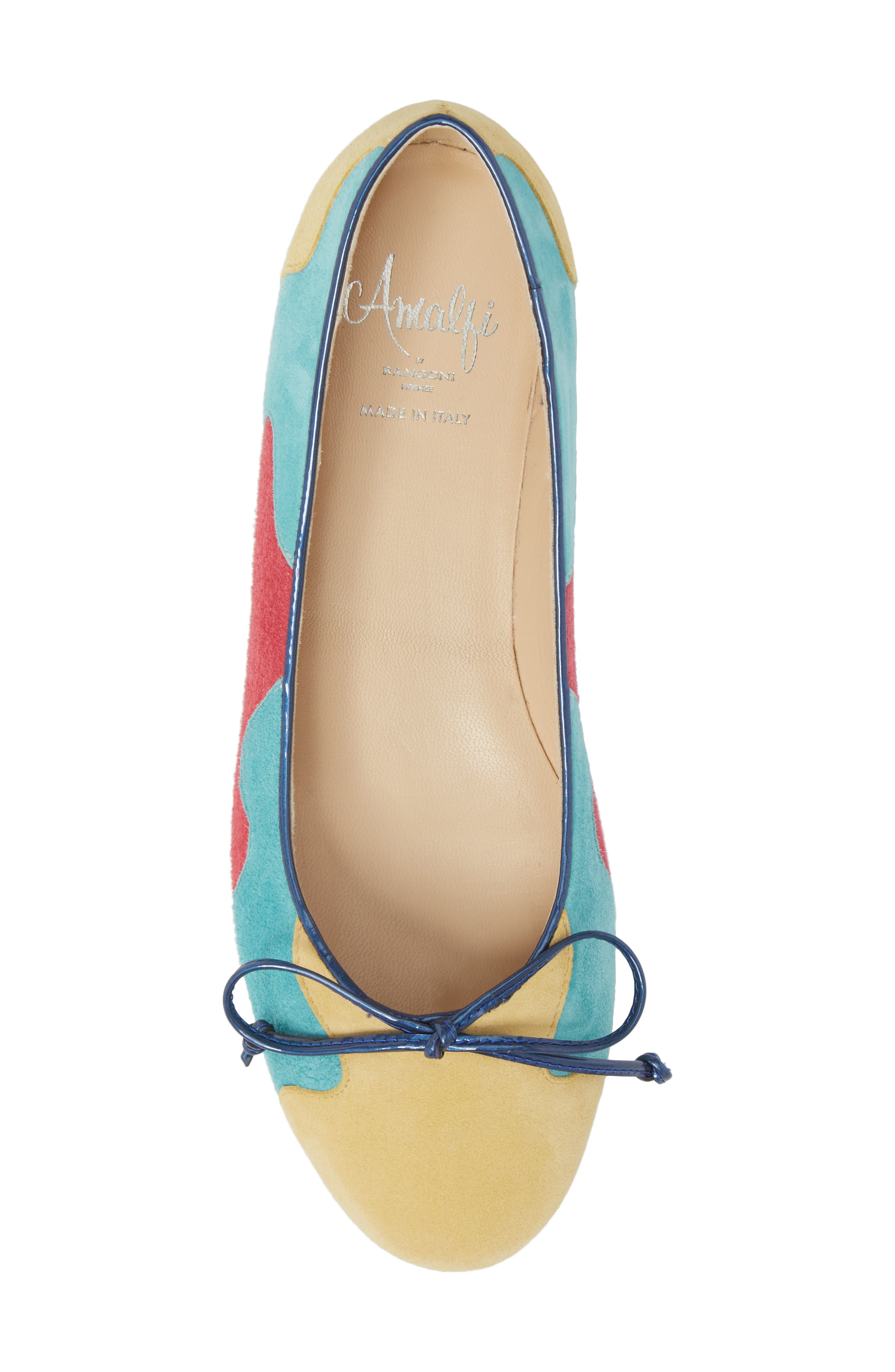 Ginevra Flat, Alternate, color, MANGO/ TURQUOISE SUEDE