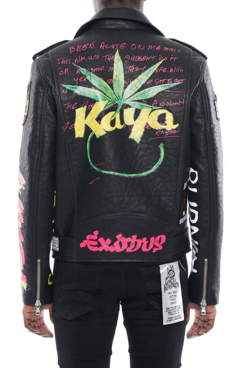 Cult of Individuality Leather Moto Jacket, Alternate, color, 