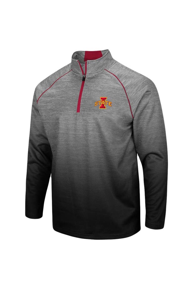 Men's Colosseum Heathered Gray Iowa State Cyclones Sitwell Sublimated Quarter-Zip Pullover Jacket, Alternate, color, Heather Gray