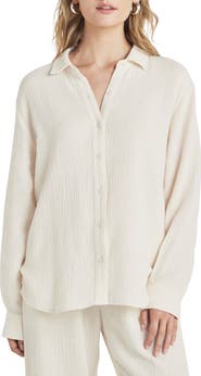 Splendid Adele Oversize Cotton Gauze Button-Up Shirt