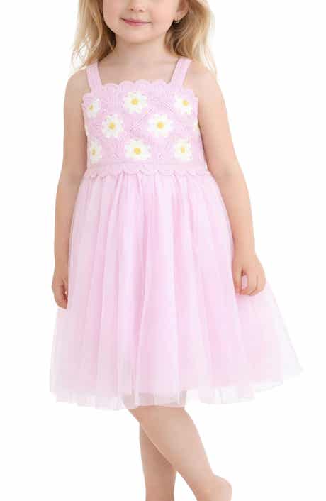 Zunie Kids' Flower Knit Bodice Tulle Skirt Dress
