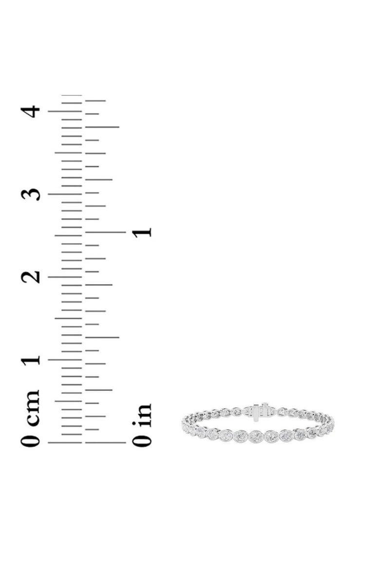 15Ct TW East West Oval Bezel Diamond Tennis Bracelet 14k Gold 7" Lab Grown, Alternate, color, 14k White Gold