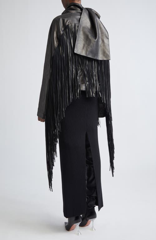 Rick Owens Crop Scarf Flight Jacket In Black