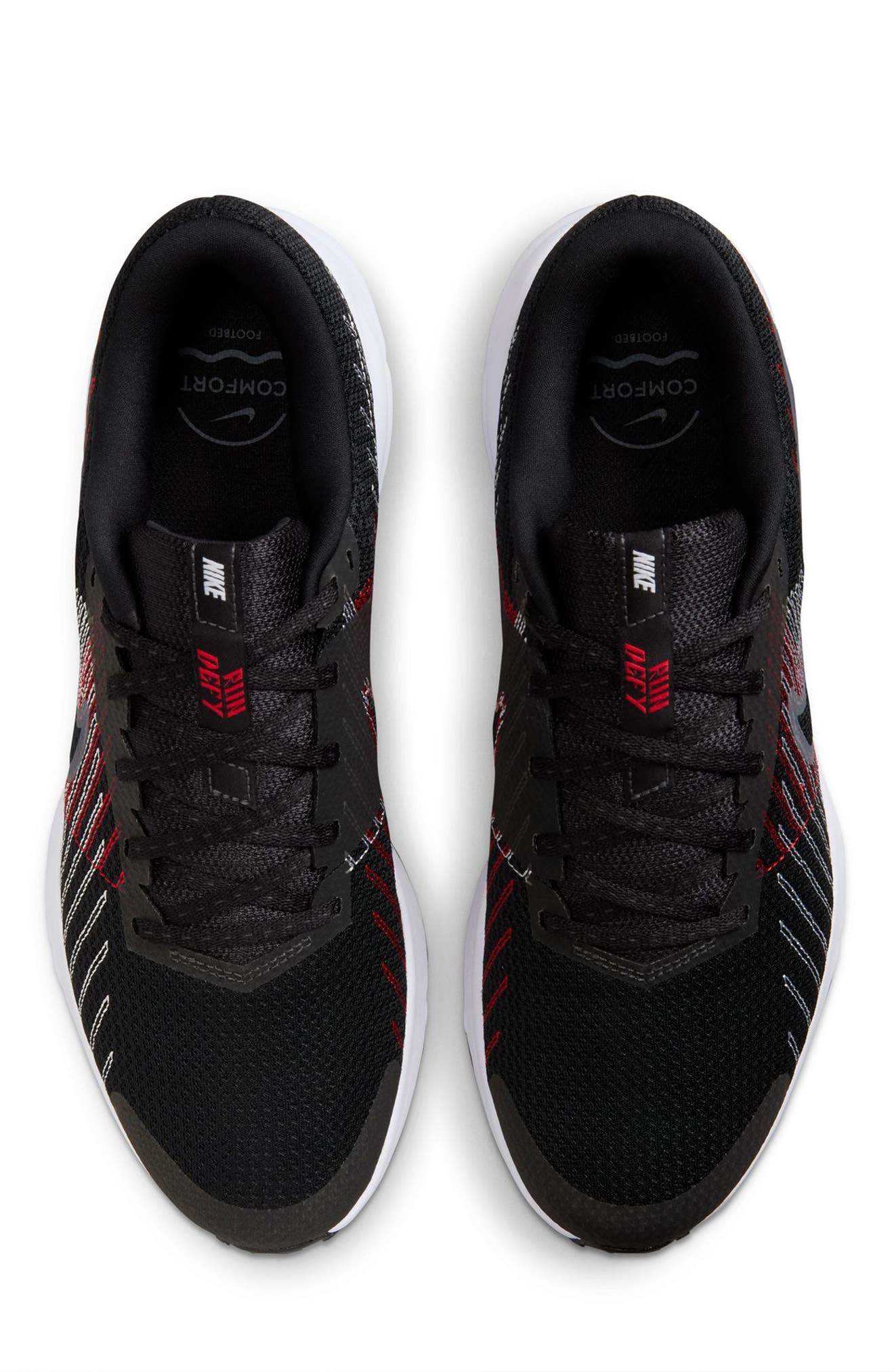 Nike Run Defy Running Shoe, Alternate, color, 001 Black/Cool Grey-University Red-White