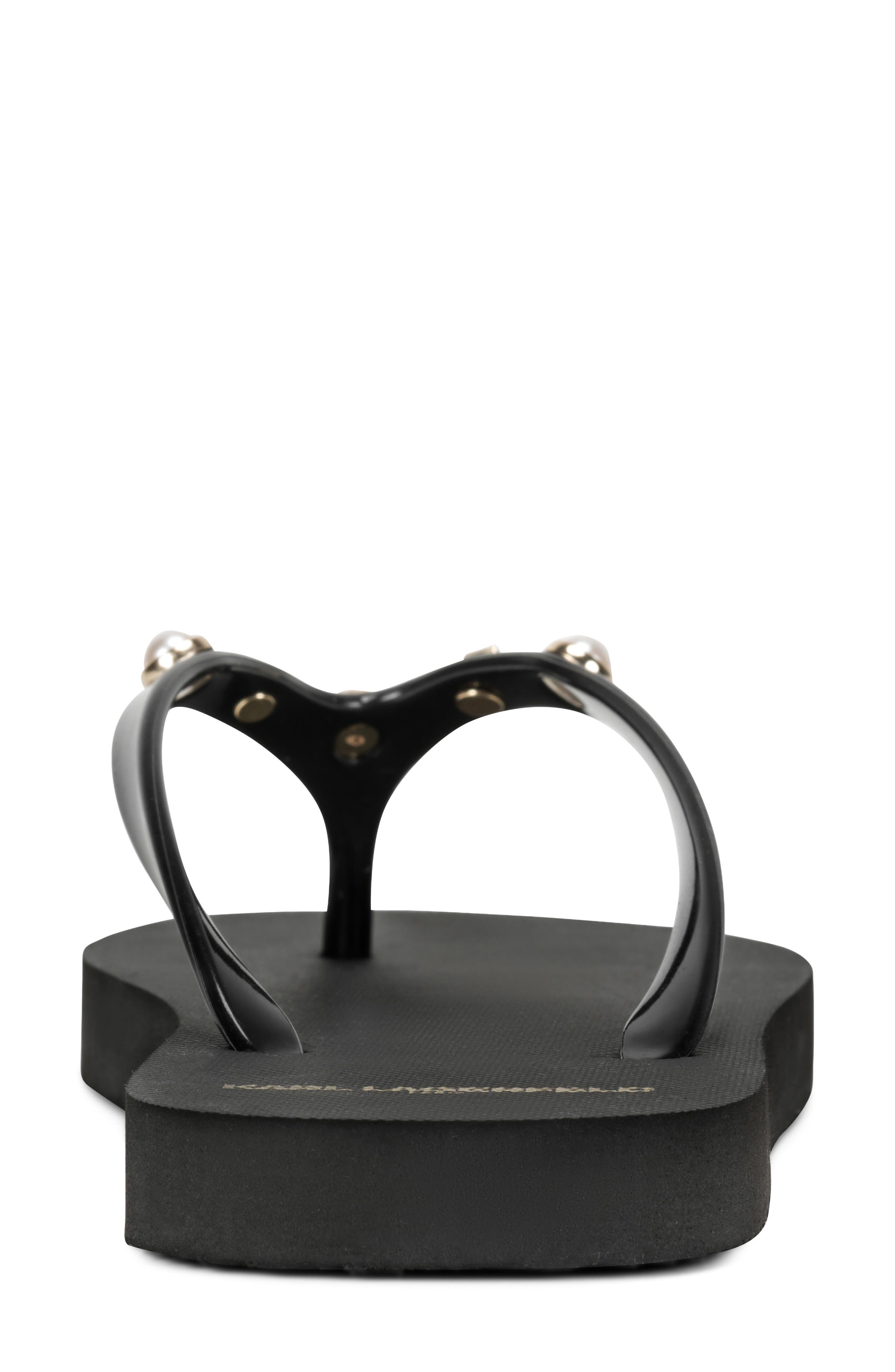Zimia Pearl Flip Flop, Alternate, color, BLACK