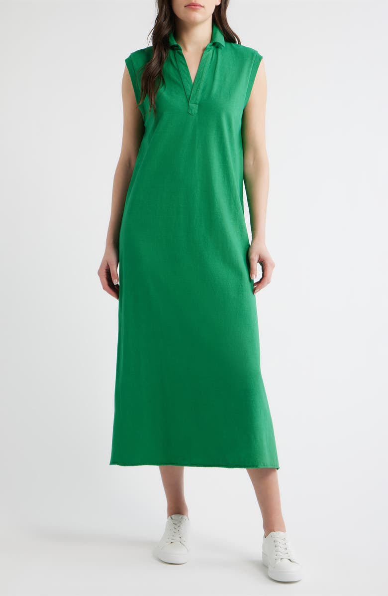 Frank & Eileen Lillian Sleeveless Cotton Polo Dress, Main, color, Birdie Green
