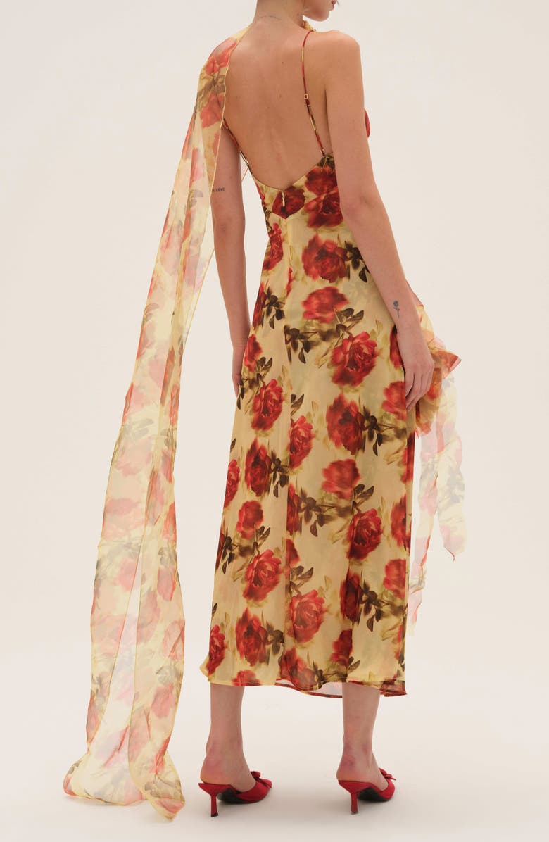 For Love & Lemons Floral Print Maxi Dress, Alternate, color, Yellow